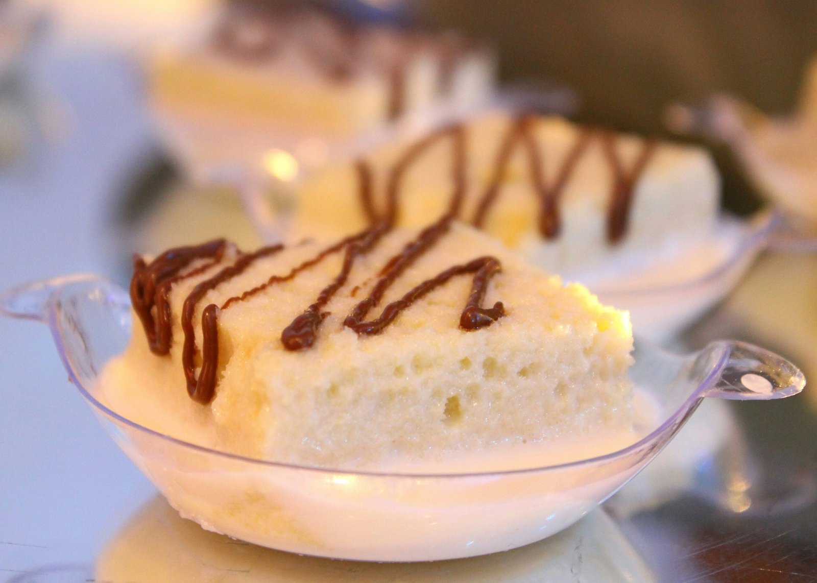 a close up of a dessert in a bowl on a table