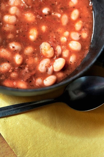 Beans and tomato sauce