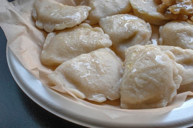 Boiled delicious polish pierogi