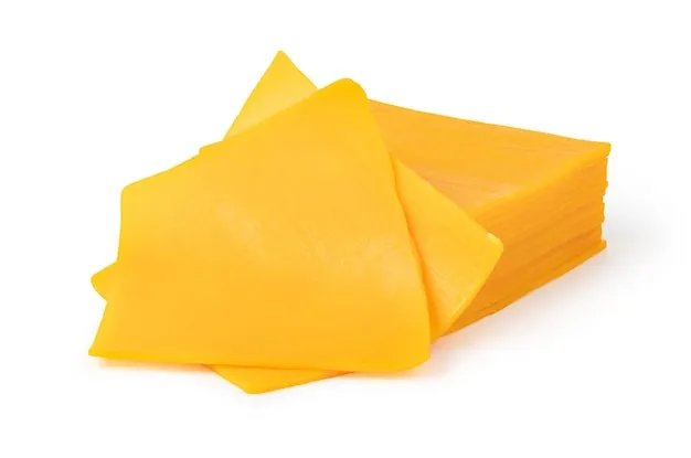 Cheese slice on a white background