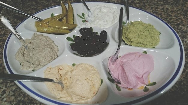 Close-up of food served in plate