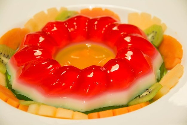 Close-up of fruit salad in plate
