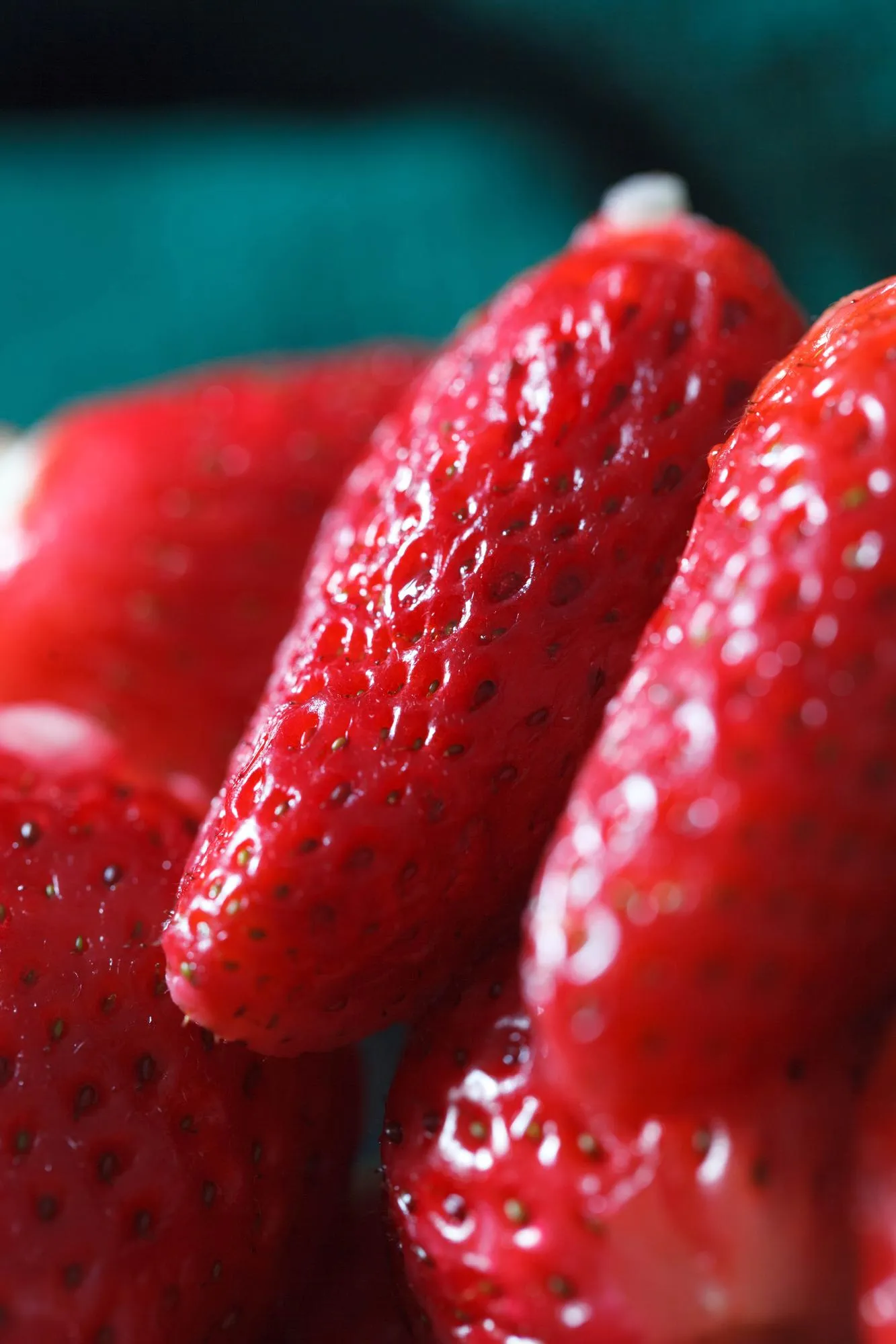 Close-up of wet strawberry