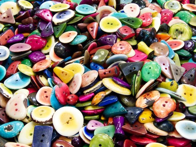 Colorful buttons on a table