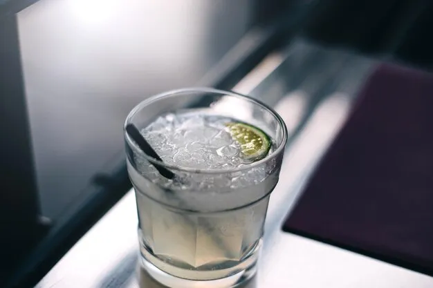 cooling alcoholic cocktail in a transparent glass