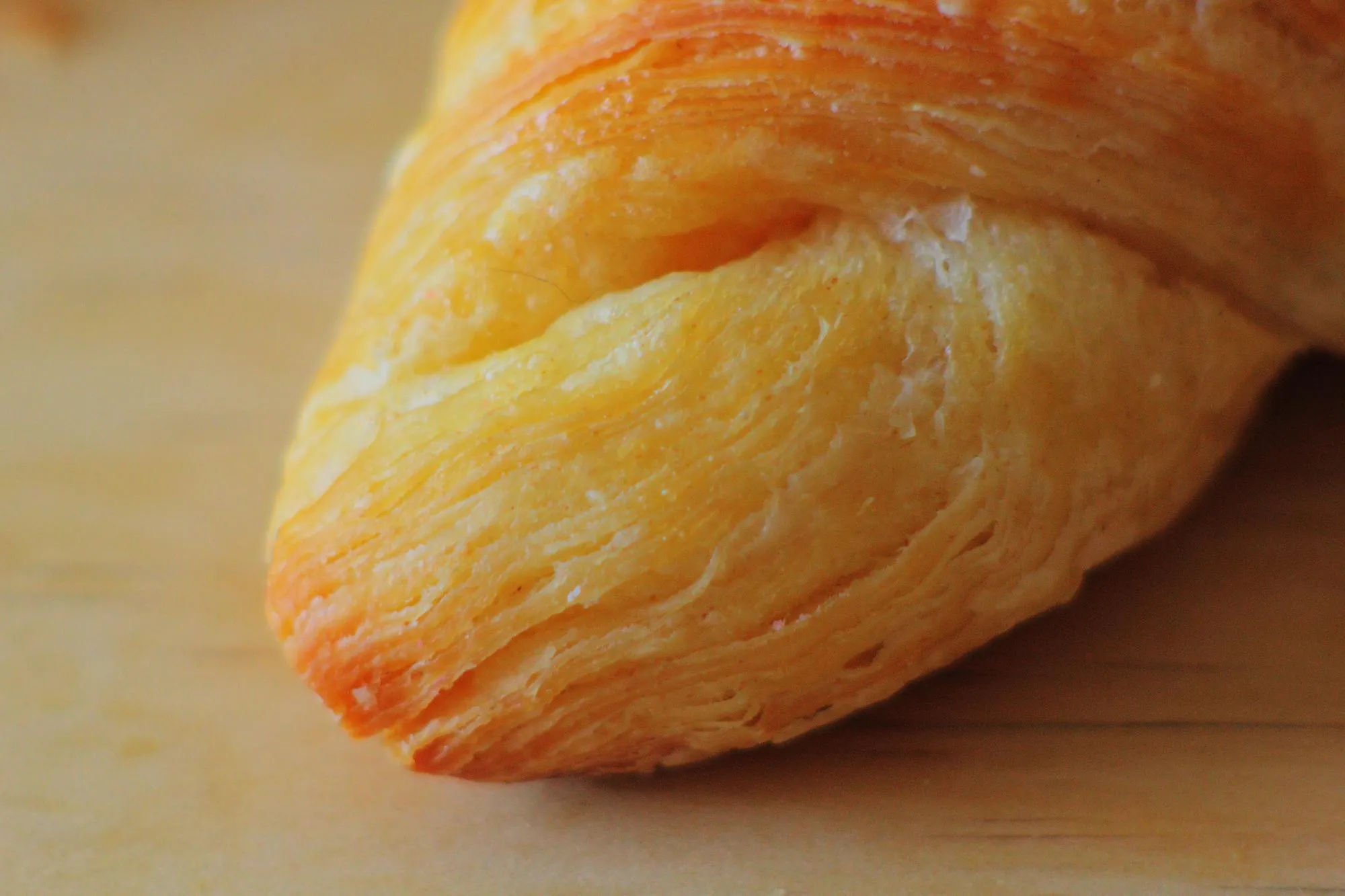 Croissant with red thousand sheets sugar free dough joints