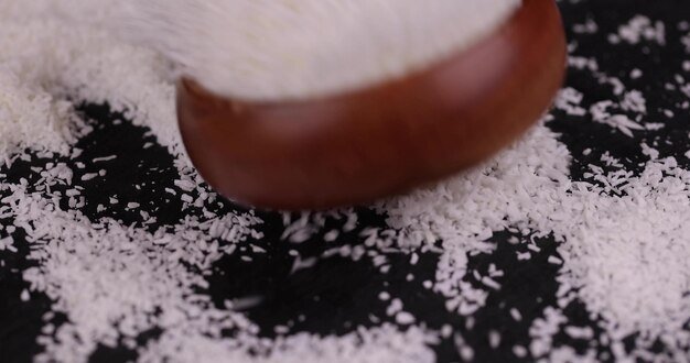 dry white coconut chips for adding to desserts