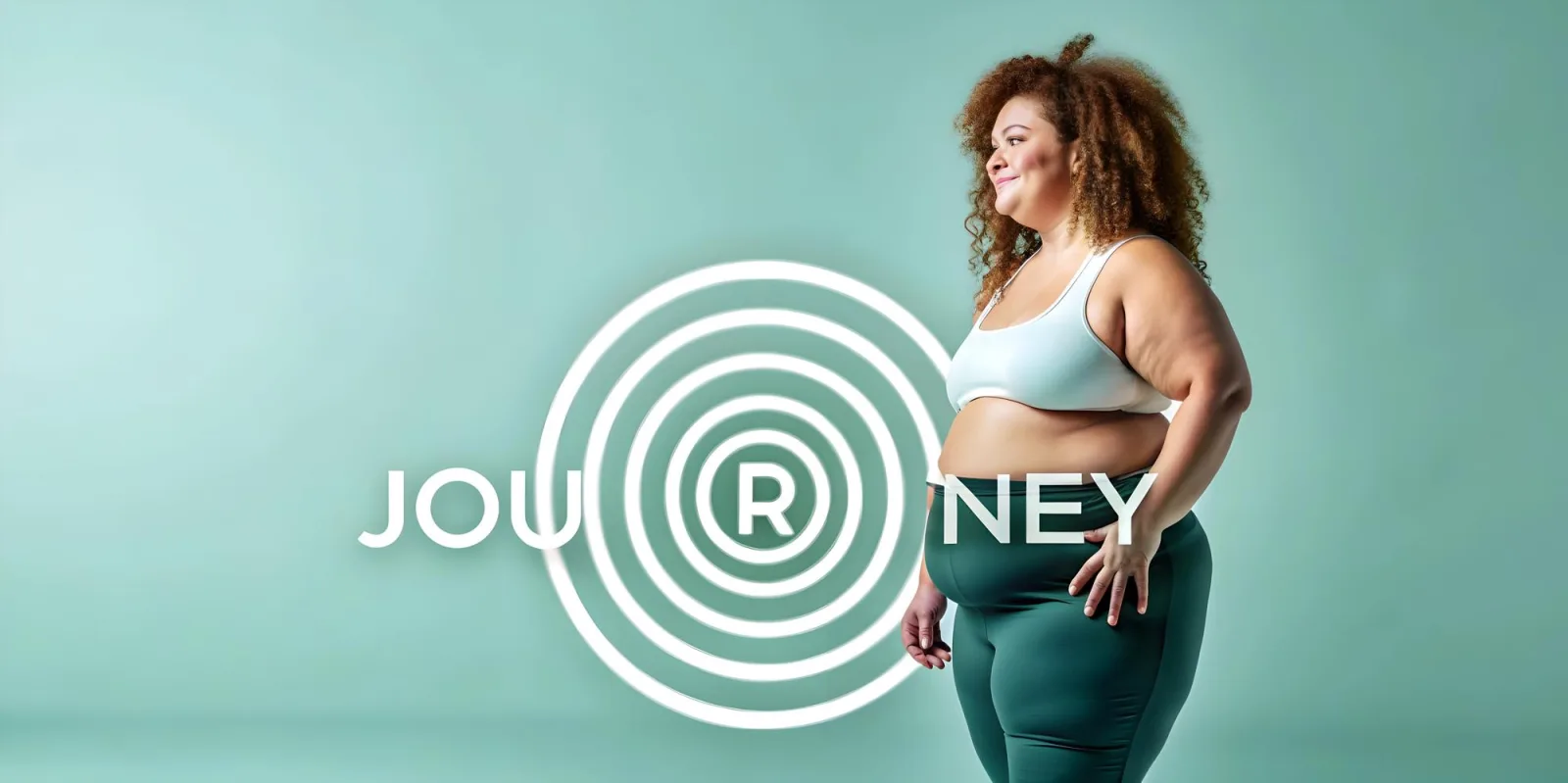 Flat Plus Size Model Silhouette and Spiral with Journey Text concept as An abstract vector featuring