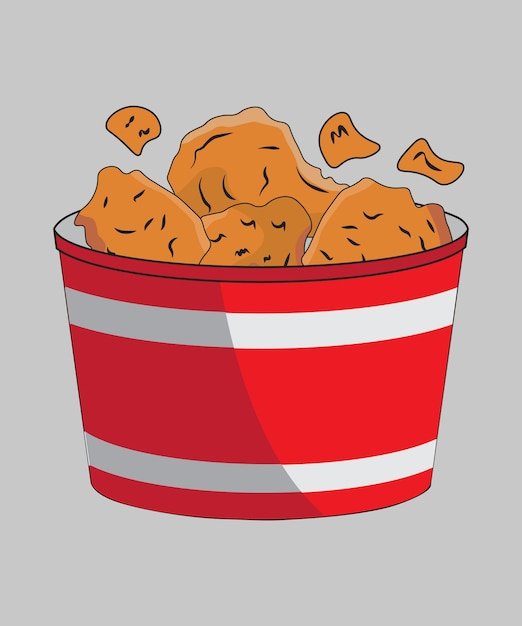 Flying Fried Chicken With Cartoon