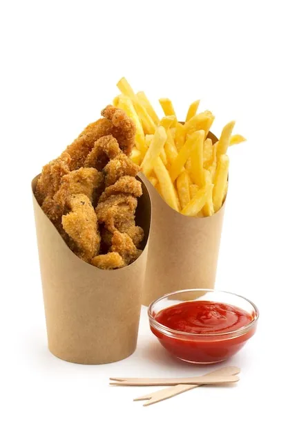 Fried chicken and french fries