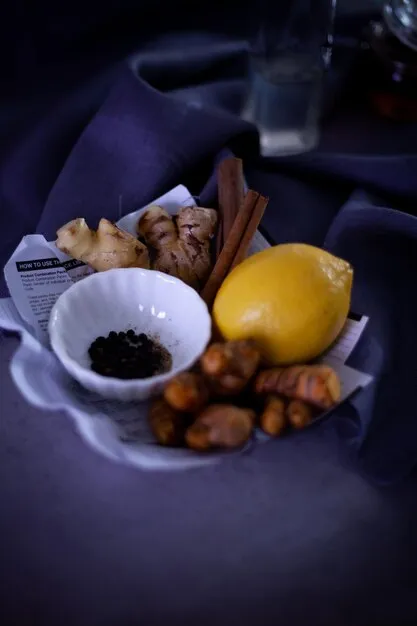 High angle view of breakfast on table
