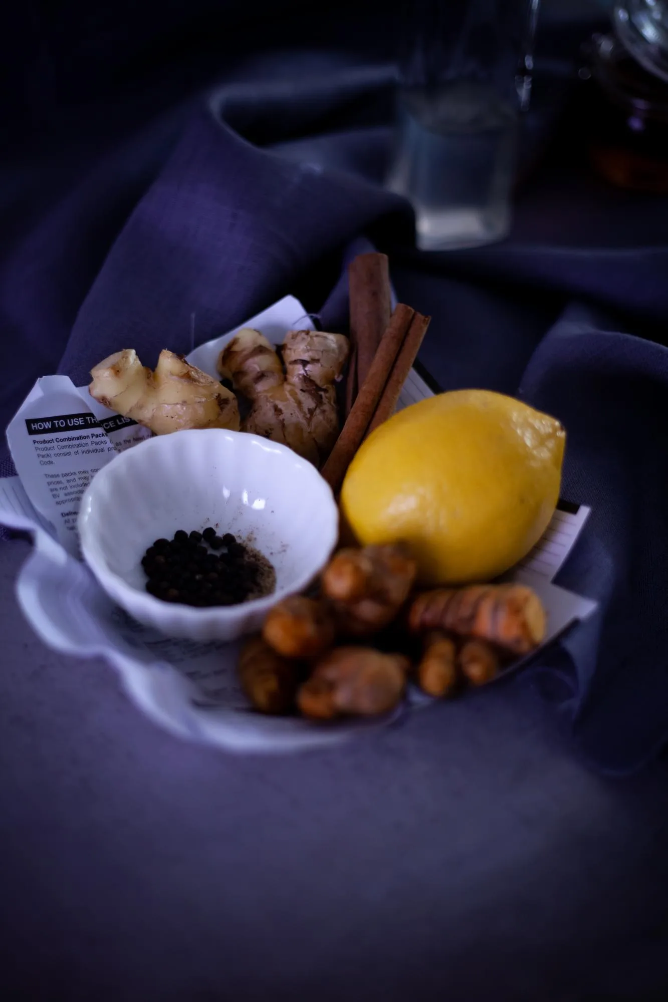 High angle view of breakfast on table