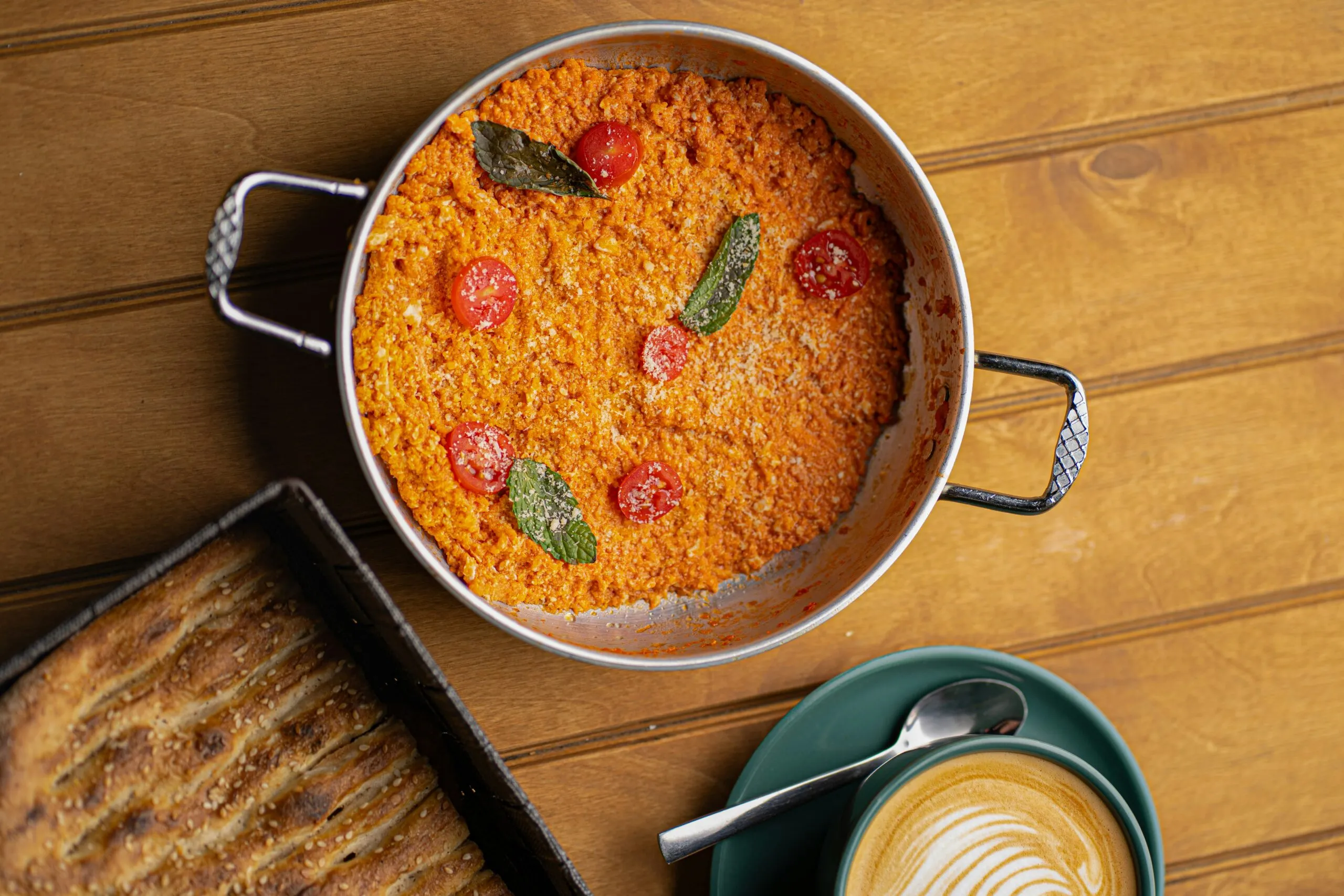 Savory rice dish with tomatoes and basil