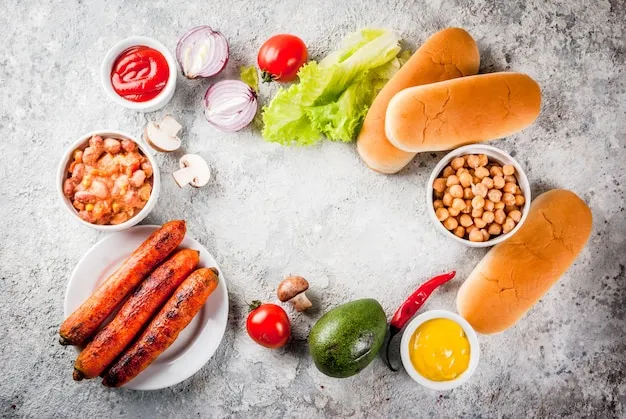 Ingredients for different homemade Vegan Carrot Hot Dogs