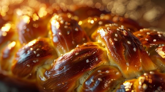A loaf of braided challah bread