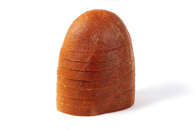 Rye bread isolated on white background Smooth and beautiful