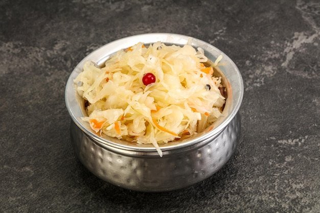 Sauerkraut with cranberry in the bowl