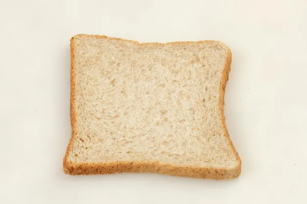 Slice of a whole wheat bread isolated on a white background
