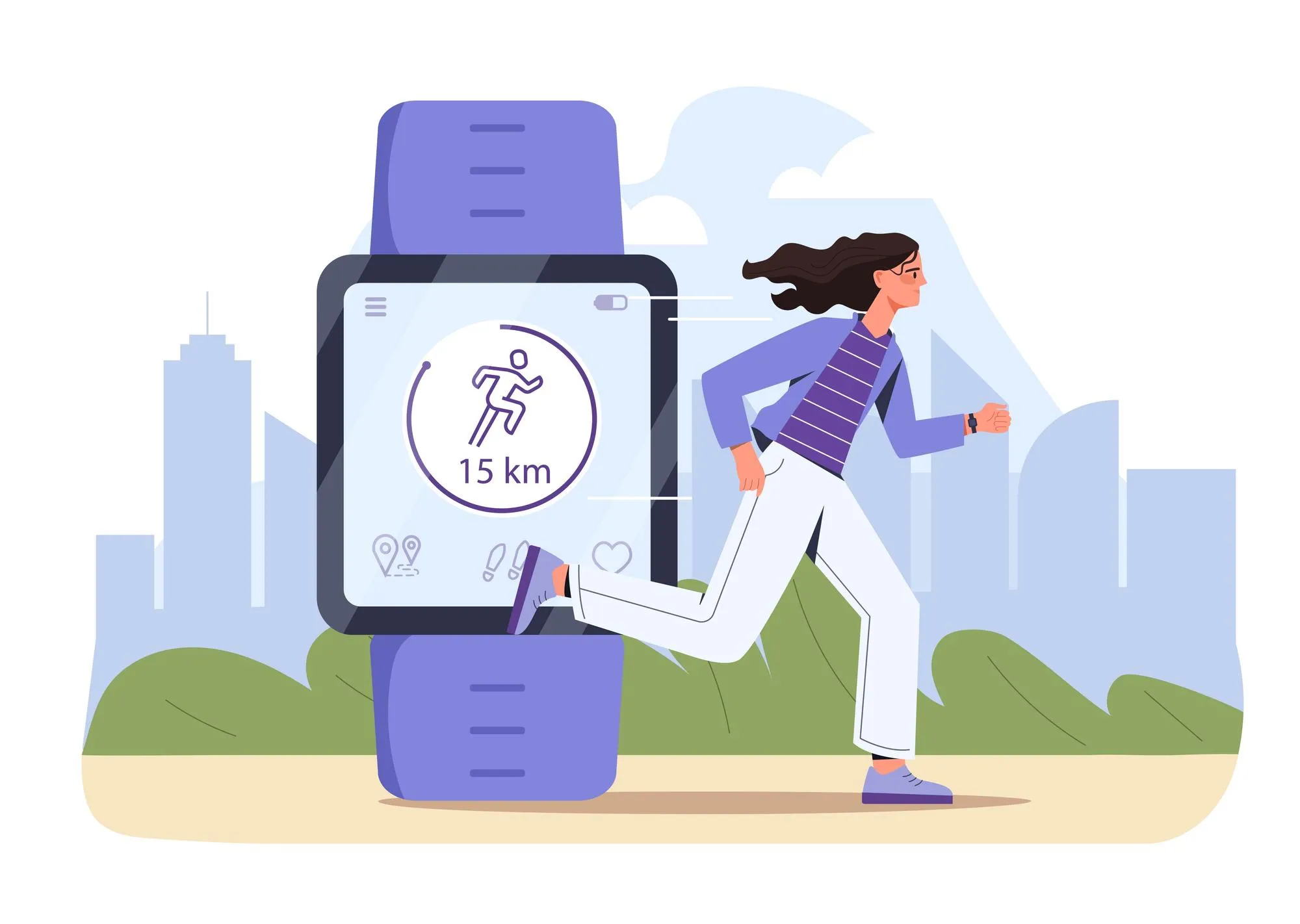 Smart watch with pedometer