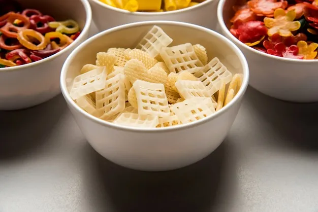 Snack pellets are non-expanded products made with raw materials like cereals, potatoes or vegetable powders, later processed using frying, hot air baking. multicoloured or shaped ready-to-eat snacks