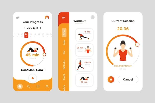 Workout tracker app interface