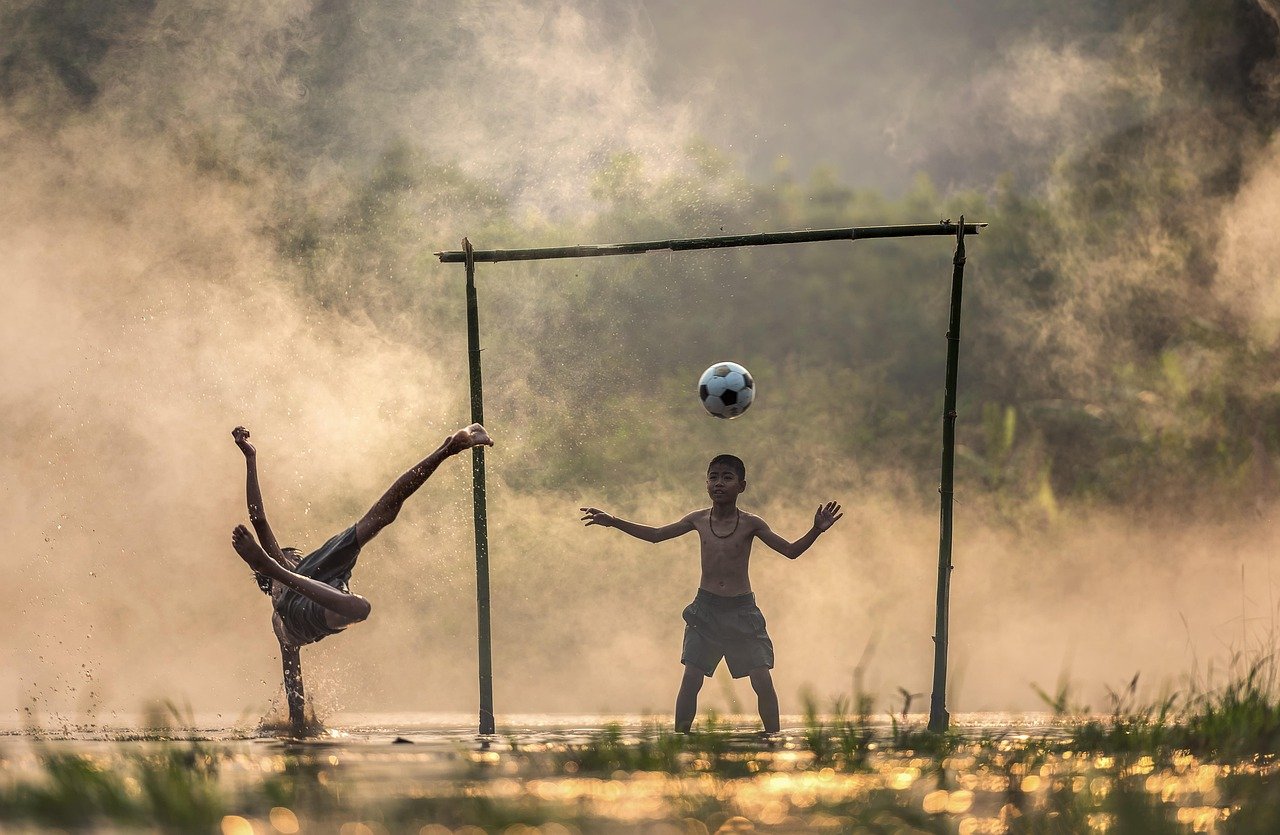 children, splash, asia, sunset, thailand, kick, boys, ball, myanmar, burma, countryside, outdoor, malaysia, kids, exercise, vietnamese, game, sports, friend, indonesian, outside, goal, nature, play, cambodia, football, goal post, brown exercise, brown sunset, brown email, brown football, brown gaming, brown sports, brown game, brown games