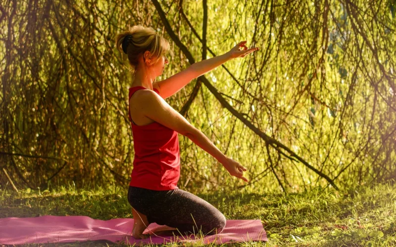 yoga, reasekuracja, wydanie, rozciąganie, złota hodinka, natura, zrelaksować się, kobieta, drzewa, pokój, odpoczynek, fajny, słońce, kraj, zdjęcia za darmo, yoga, yoga, yoga, yoga, yoga
