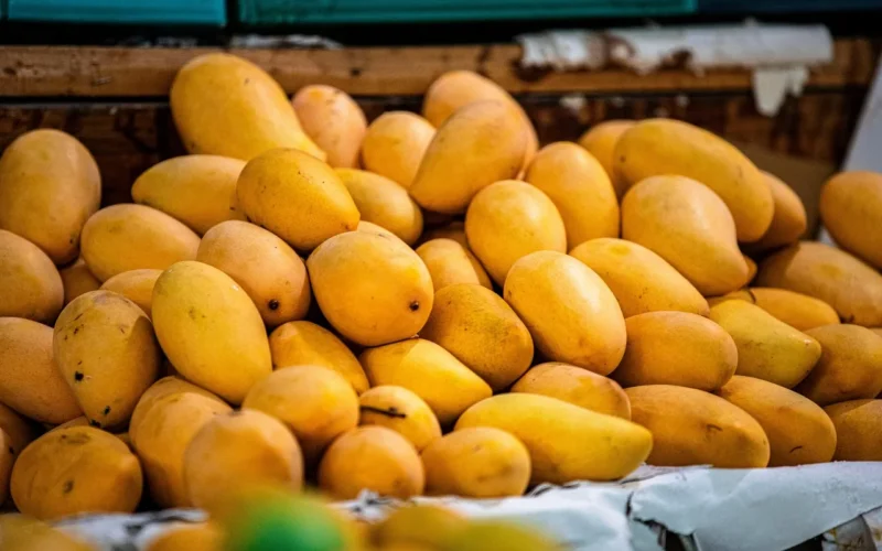 mango, owoc, rynek, jedzenie