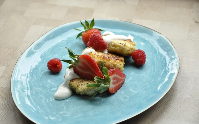 cottage cheese, strawberry, zdrowy