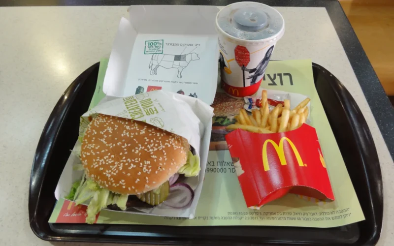 McDonald's menue in Israel