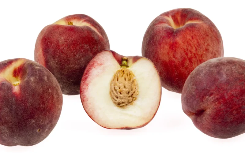 A selection of white peaches from an organic farm co-op program.