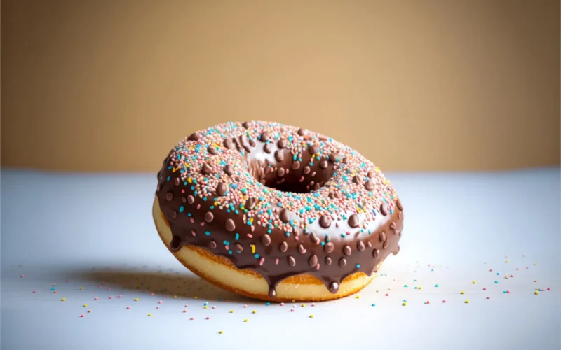 Chocolate Donut With Sprinkles on it