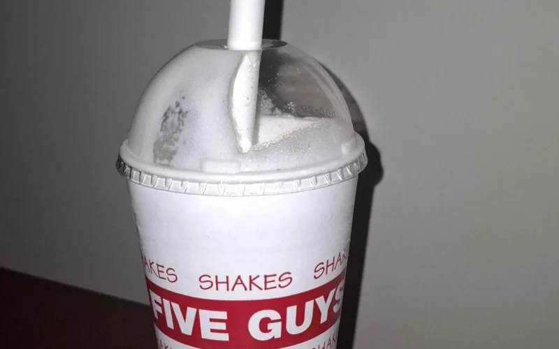 A milkshake from the fast food francise Five Guys