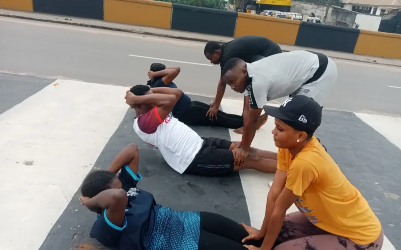 Participants during the exercise session