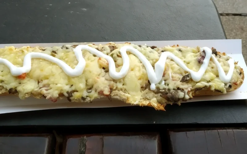 Polish zapiekanka sandwich (Warsaw, Krakowskie Przedmieście street)